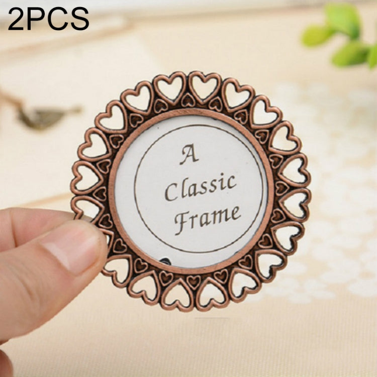 2 PCS Creative Metal Vintage Photo Frame(Love Round) - Photo Albums & Photo Frames by PMC TechLife | Online Shopping South Africa | PMC TechLife