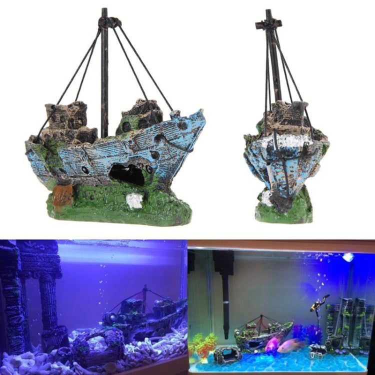 Pirate Ship Rotten Boat Small Net Boat Aquarium Landscaping Fish Tank Glass Cylinder Scene - Fish Tank Decoration by PMC TechLife | Online Shopping South Africa | PMC TechLife