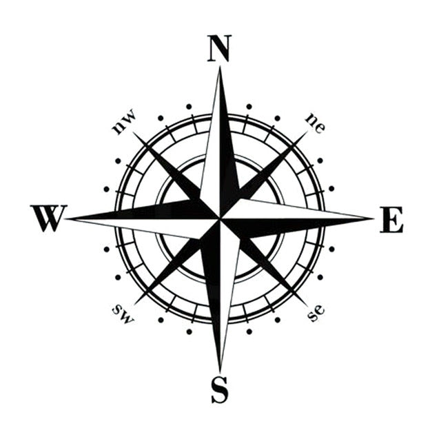 10 PCS  Art Design Vinyl NSWE Compass Car Stickers Decals, White + Black - Decorative Sticker by PMC TechLife | Online Shopping South Africa | PMC TechLife