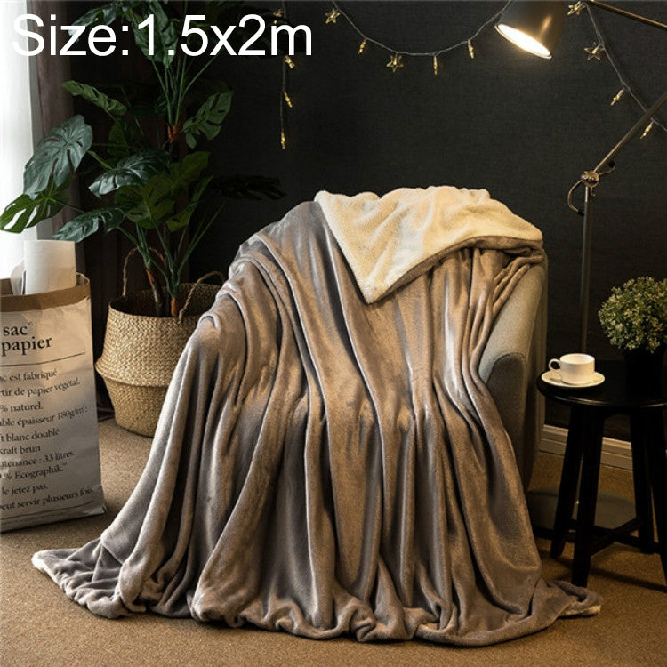 Winter Sofa Blanket Double Thick Cashmere Coral Fleece Ofice Nap Blanket, Size:1.5x2m(Silver Grey) - Bedding by PMC TechLife | Online Shopping South Africa | PMC TechLife