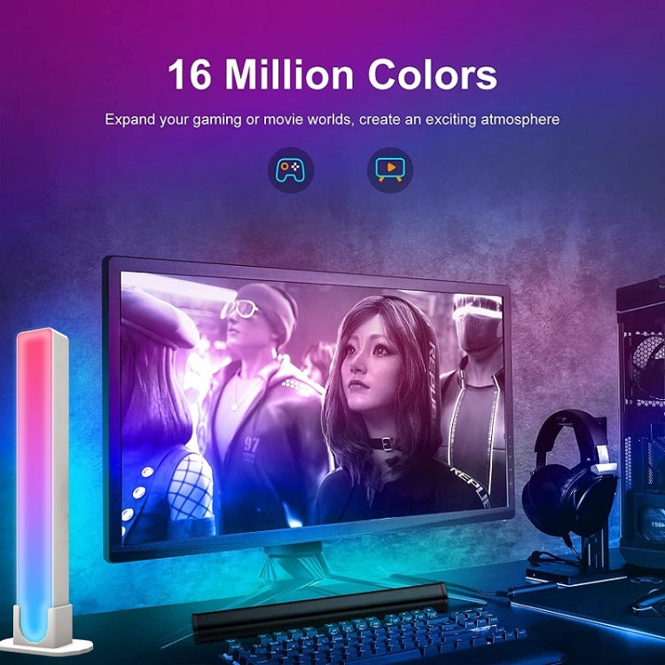 2pcs/box RGB Desktop Background Music Rhythm Pickup Ambient Light, Version: Bluetooth(EU Plug) - Novelty Lighting by PMC TechLife | Online Shopping South Africa | PMC TechLife | Buy Now Pay Later Mobicred