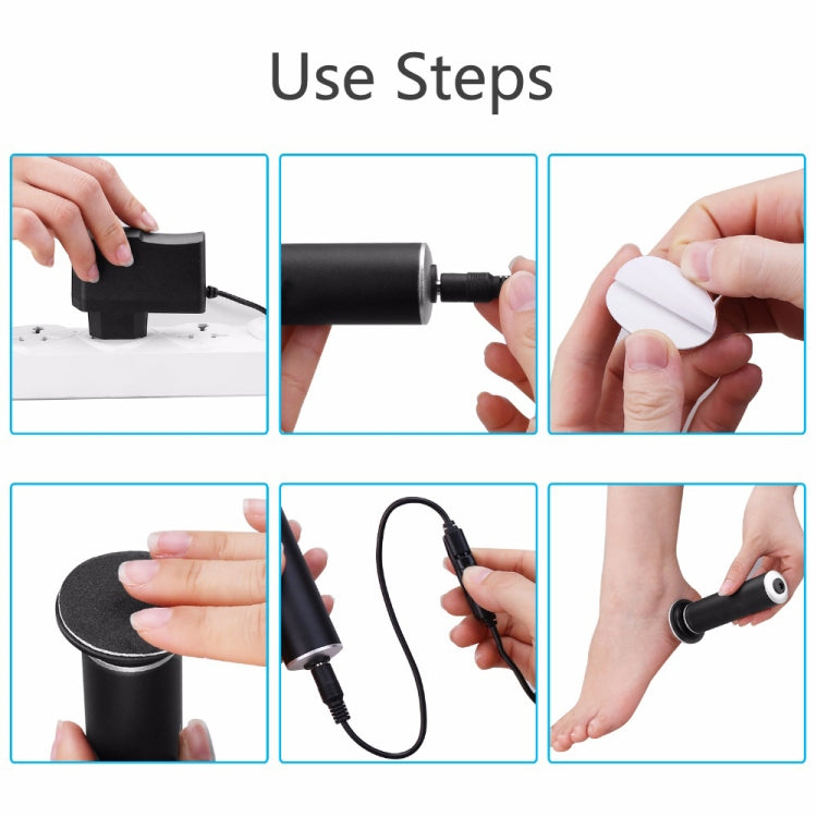 Electric Foot File Speed Adjustable Sandpaper Discs Callus Remover Pedicure Fast Remove Feet Hard Cracked Dry Dead Skin Tool, Plug Type:UK plug(Black) - free shipping - PMC TechLife - Order now!