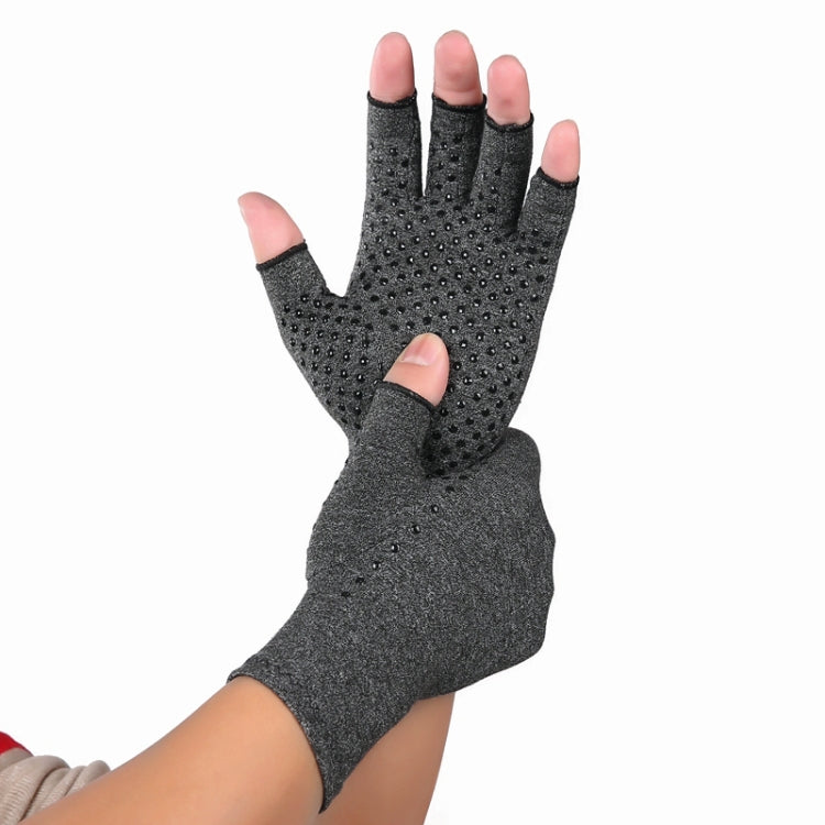 Hemp Gray Dispensing A Pair Sports Breathable Health Care Half Finger Gloves Rehabilitation Training Arthritis Pressure Gloves, Size:M - Safety Gloves by PMC TechLife | Online Shopping South Africa | PMC TechLife