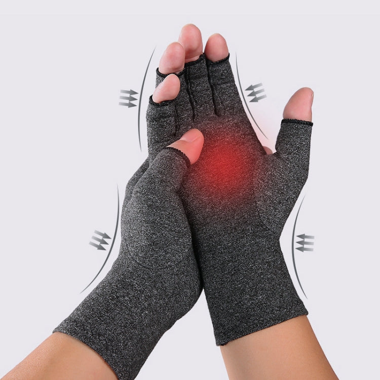 Hemp Gray Dispensing A Pair Sports Breathable Health Care Half Finger Gloves Rehabilitation Training Arthritis Pressure Gloves, Size:M - Safety Gloves by PMC TechLife | Online Shopping South Africa | PMC TechLife