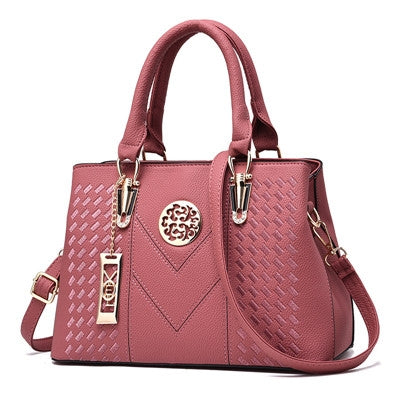 Embroidery Messenger Bags Women Leather Handbags  Bags for Women Hand Bag(Pink) - Handbags by PMC TechLife | Online Shopping South Africa | PMC TechLife