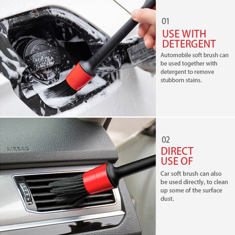5 in 1 Car Detailing Brush Cleaning Natural Boar Hair Brushes Auto Detail Tools Products Wheels Dashboard,Random Color Delivery - Car washing supplies by PMC TechLife | Online Shopping South Africa | PMC TechLife