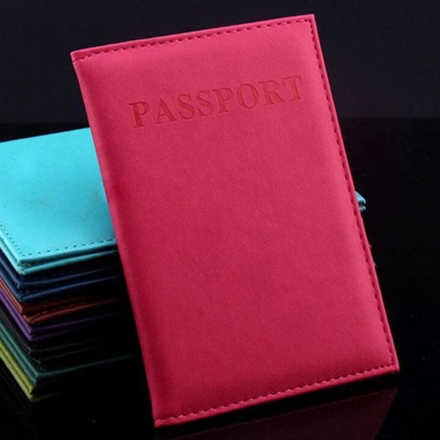 Artificial Leather Travel Passport Cover(rose red) - Card & Passport Bags by PMC TechLife | Online Shopping South Africa | PMC TechLife