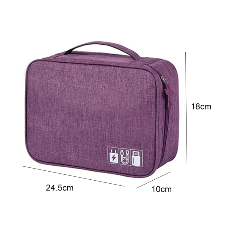 Digital Cable Bag Men Portable Travel Gadgets Pouch Power Cord Charger Headset Organizer(Purple) - Storage Bags by PMC TechLife | Online Shopping South Africa | PMC TechLife | Buy Now Pay Later Mobicred