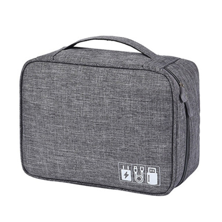 Digital Cable Bag Men Portable Travel Gadgets Pouch Power Cord Charger Headset Organizer(Gray) - Storage Bags by PMC TechLife | Online Shopping South Africa | PMC TechLife