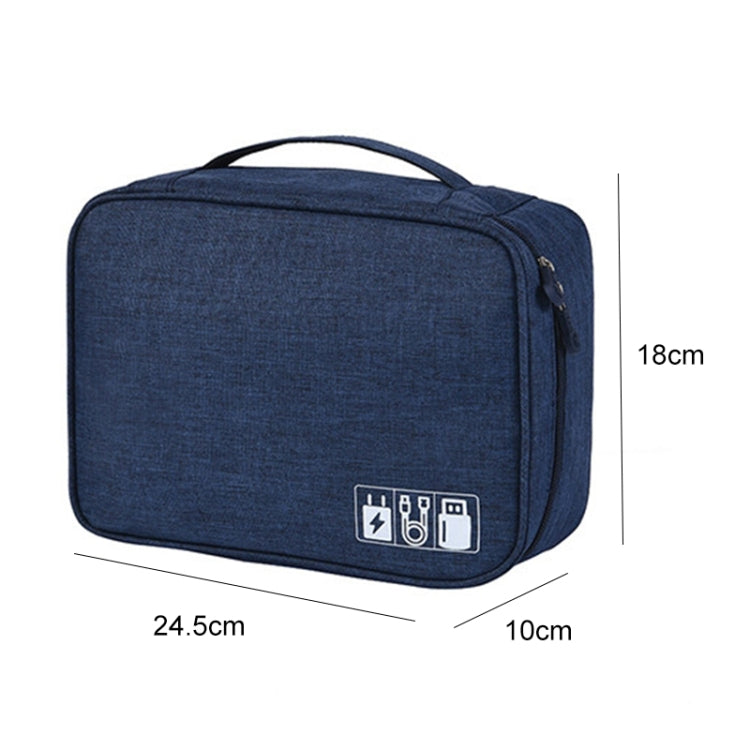 Digital Cable Bag Men Portable Travel Gadgets Pouch Power Cord Charger Headset Organizer(Navy) - Storage Bags by PMC TechLife | Online Shopping South Africa | PMC TechLife | Buy Now Pay Later Mobicred