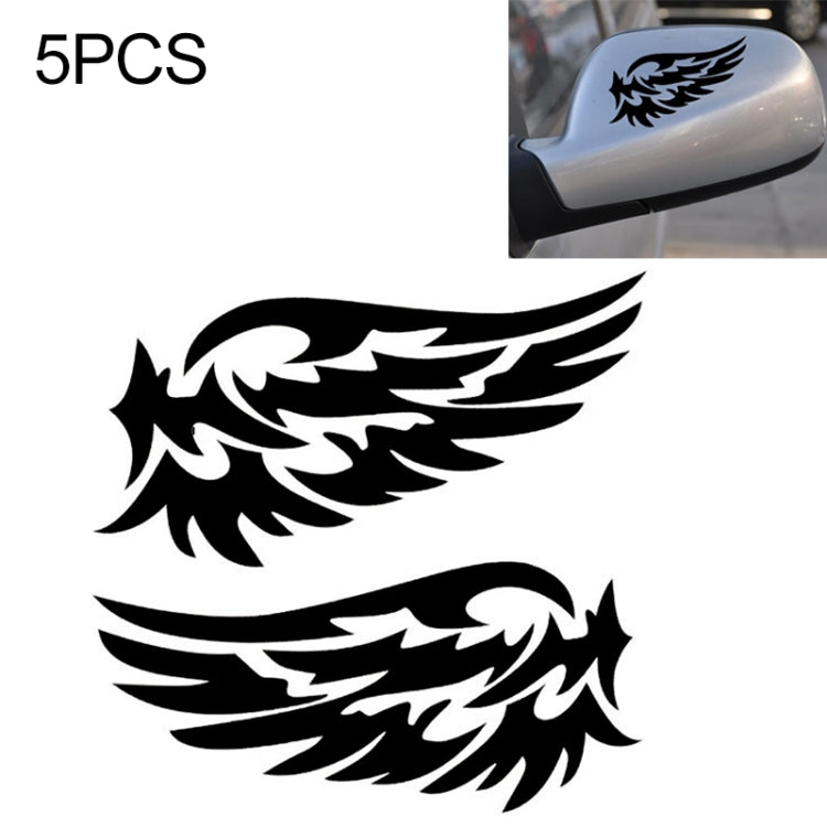 5 PCS Guardian Angel Wings Lovely Reflective Car Stickers Fashion Car Rearview Mirror Decal (Black) - Decorative Sticker by PMC TechLife | Online Shopping South Africa | PMC TechLife