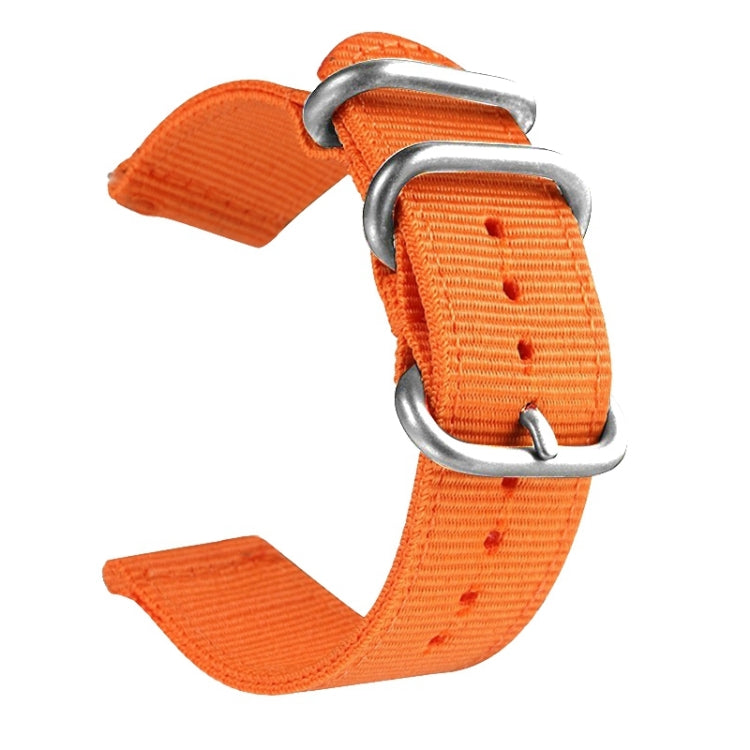 Washable Nylon Canvas Watchband, Band Width:18mm(Orange with Silver Ring Buckle) - 18mm Bands by PMC TechLife | Online Shopping South Africa | PMC TechLife | Buy Now Pay Later Mobicred