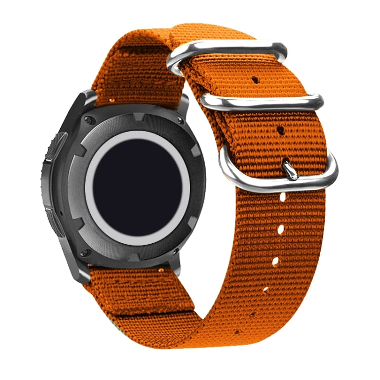 Washable Nylon Canvas Watchband, Band Width:18mm(Orange with Silver Ring Buckle) - 18mm Bands by PMC TechLife | Online Shopping South Africa | PMC TechLife | Buy Now Pay Later Mobicred
