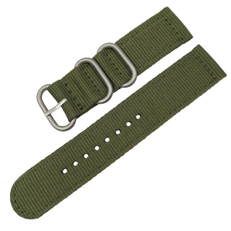 Washable Nylon Canvas Watchband, Band Width:20mm(Army Green with Silver Ring Buckle) - free shipping - PMC TechLife - Order now!