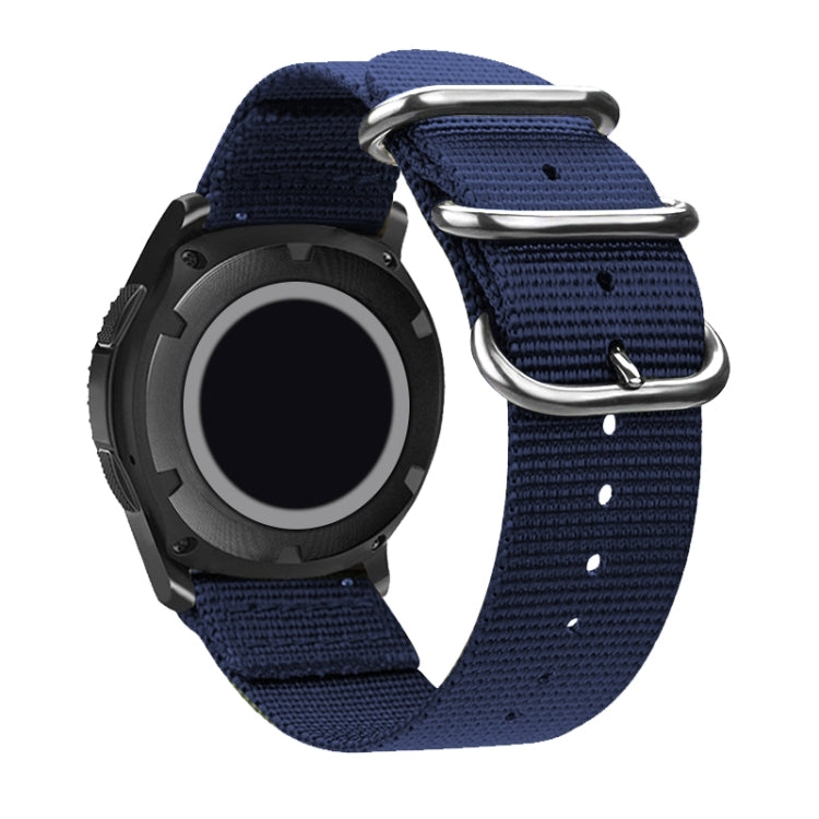 Washable Nylon Canvas Watchband, Band Width:24mm(Dark Blue with Silver Ring Buckle) - Watch Bands by PMC TechLife | Online Shopping South Africa | PMC TechLife | Buy Now Pay Later Mobicred