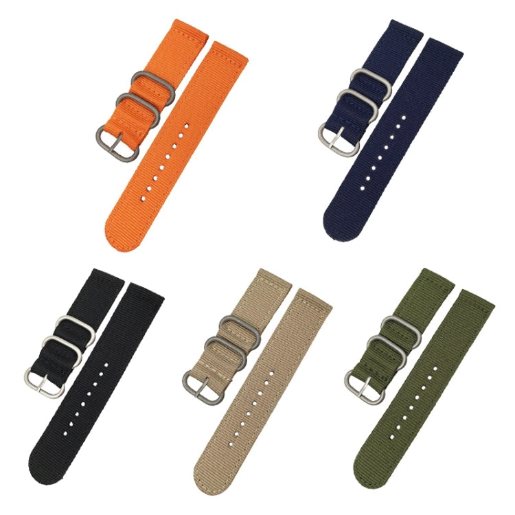 Washable Nylon Canvas Watchband, Band Width:24mm(Orange with Silver Ring Buckle) - Watch Bands by PMC TechLife | Online Shopping South Africa | PMC TechLife | Buy Now Pay Later Mobicred