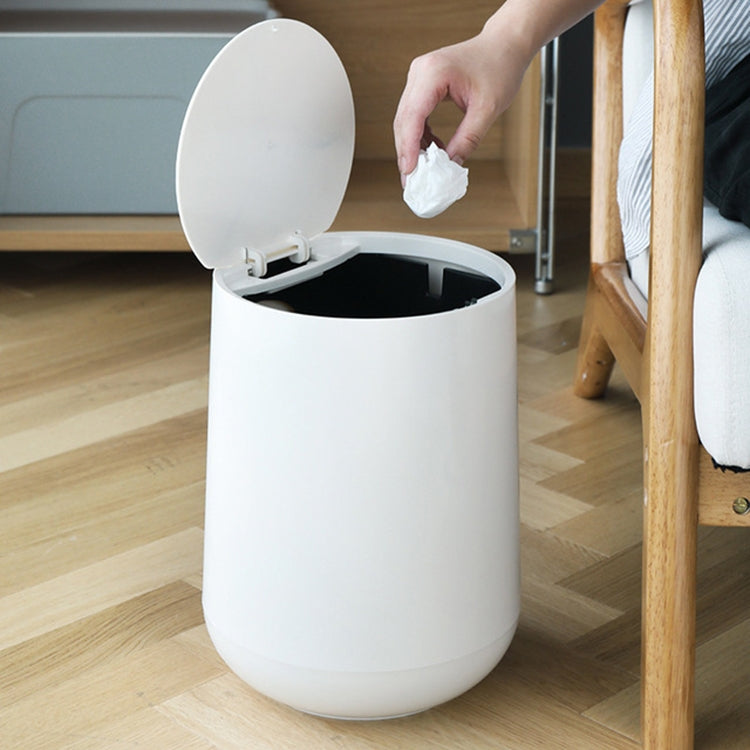 Household Plastic Push-type Spring-Cover Garbage Storage Bucket(White) - free shipping - PMc TechLife - Order now!