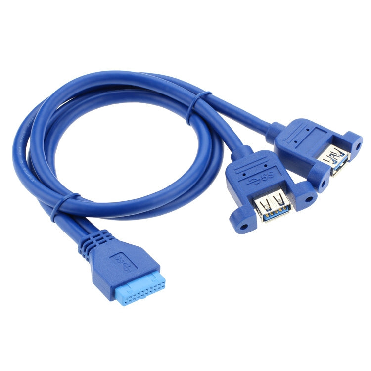 50CM USB3.0 Data Cable Motherboard 20p To Dual Usb3.0 Baffle Line With Ear - USB 3.0 by PMC TechLife | Online Shopping South Africa | PMC TechLife