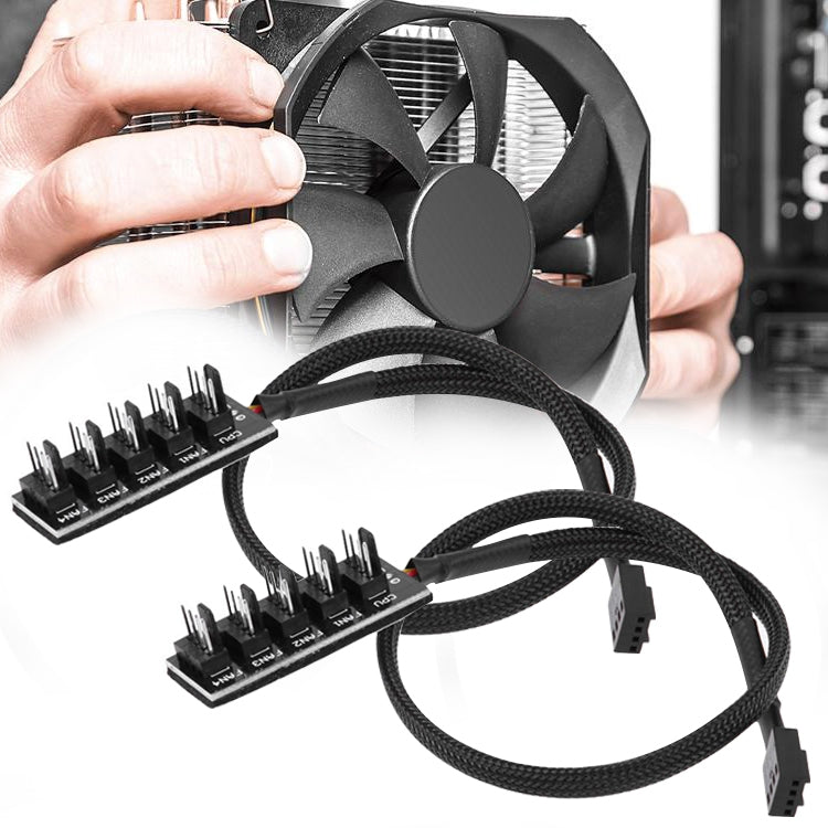 2 PCS Computer Fan PWM Hub Computer Chassis Fan Hub(A Drag Five) - USB 3.0 HUB by PMC TechLife | Online Shopping South Africa | PMC TechLife