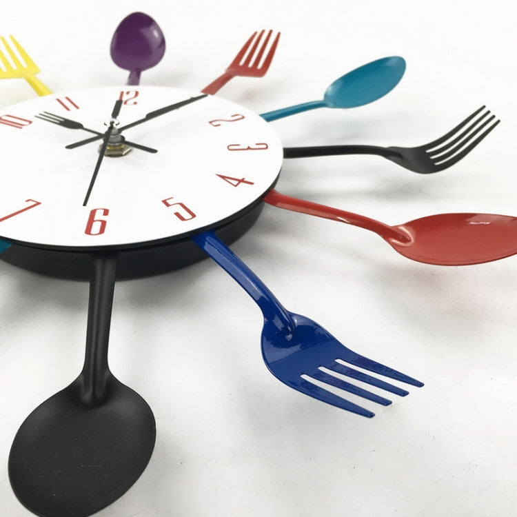 Cutlery Metal Kitchen Wall Clock Spoon Fork Creative Quartz Wall Mounted Clocks Modern Design Decorative Horloge White - Wall Clock by PMc TechLife | Online Shopping South Africa | PMc TechLife | Buy Now Pay Later Mobicred