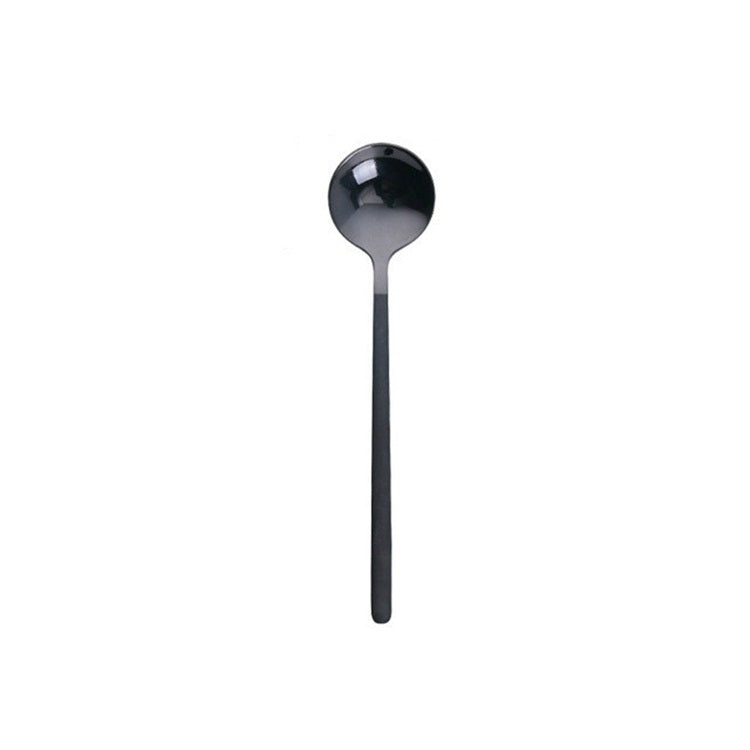 Mini Accessories Coffee Spoon Kitchen Dessertspoon Dining Round Shape Coffee  Stainless Steel Home, Size:13cm(Black) - free shipping - PMC TechLife - Order now!