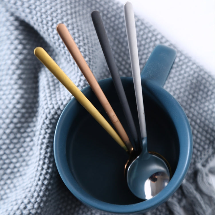 Mini Accessories Coffee Spoon Kitchen Dessertspoon Dining Round Shape Coffee  Stainless Steel Home, Size:15cm(Black) - free shipping - PMC TechLife - Order now!