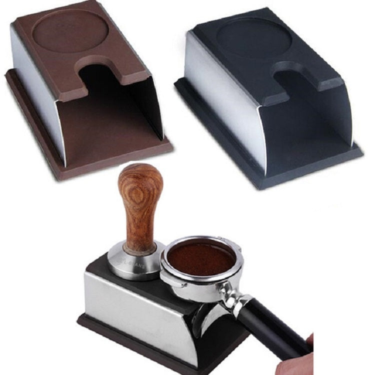 Stainless Steel Silicone Espresso Coffee Tamper Stand Barista Tool Powder Pad Hammer Pad(Black) - free shipping - PMC TechLife - Order now!