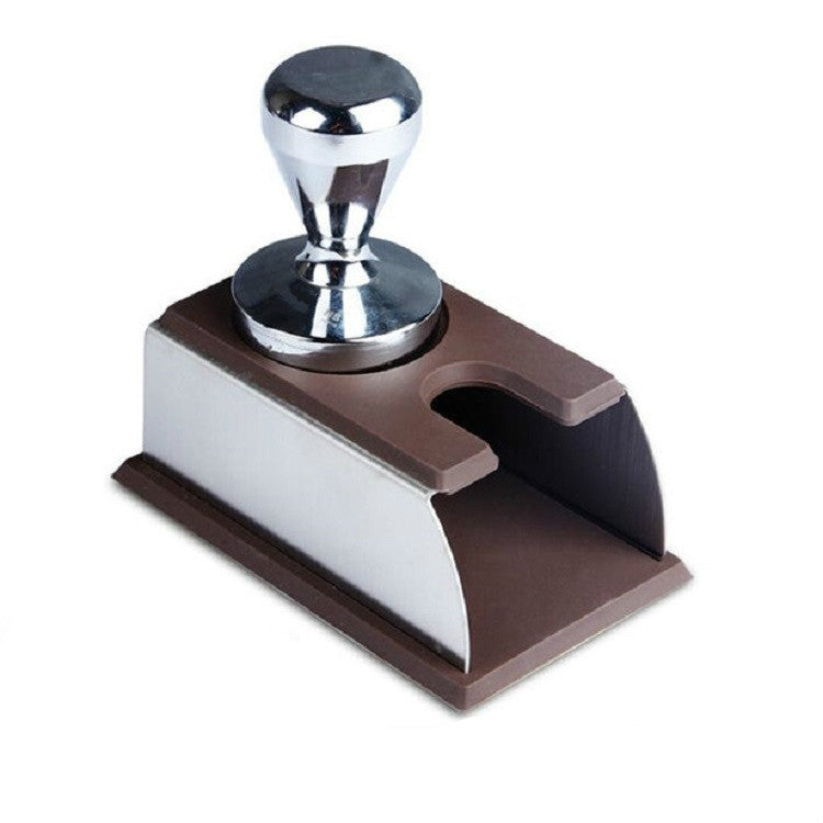 Stainless Steel Silicone Espresso Coffee Tamper Stand Barista Tool Powder Pad Hammer Pad(Brown) - free shipping - PMC TechLife - Order now!