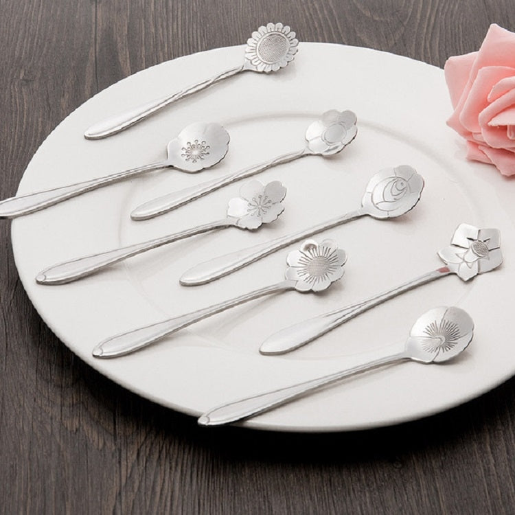 3 PCS Stainless Steel Household Creative Flower Spoon Coffee Stirring Spoon, Style:Sun Flower Spoon - free shipping - PMC TechLife - Order now!