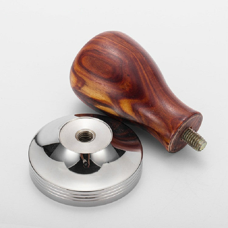 Stainless Steel Solid Wood Handle Integrated Coffee Powder, Specification:58mm, Color:Stainless Steel Detachable Handle - free shipping - PMC TechLife - Order now!