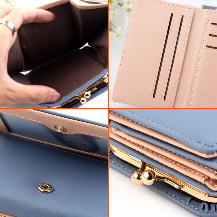 Short Wllet Lady Small Wallet Multi-Card Three Fold(Pink) - Wallets by PMC TechLife | Online Shopping South Africa | PMC TechLife