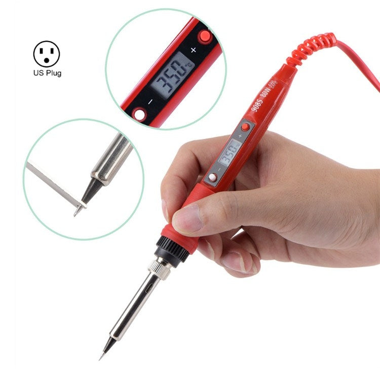 908S 80W LCD Thermostat Soldering Iron Constant Temperature Soldering Iron, Plug Type:US Plug(Red) - Electric Soldering Iron by PMC TechLife | Online Shopping South Africa | PMC TechLife | Buy Now Pay Later Mobicred