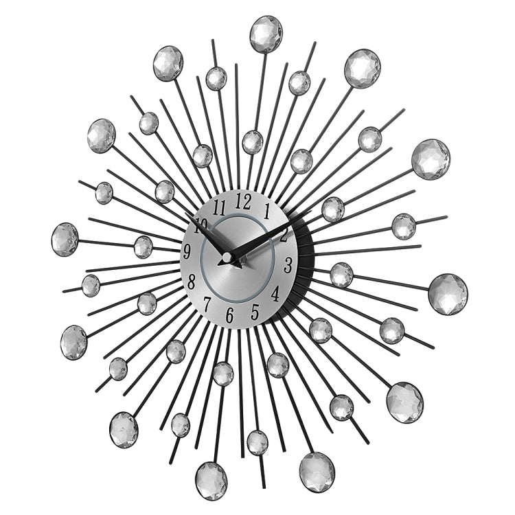 Creative Wall Clock Crystal Silver Wrought Iron Wall Clock Personality Art Decoration Living Room Bedroom Clock - Wall Clock by PMC TechLife | Online Shopping South Africa | PMC TechLife