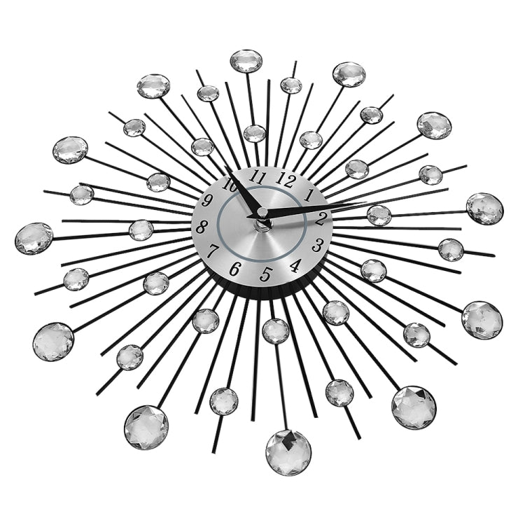 Creative Wall Clock Crystal Silver Wrought Iron Wall Clock Personality Art Decoration Living Room Bedroom Clock - Wall Clock by PMC TechLife | Online Shopping South Africa | PMC TechLife