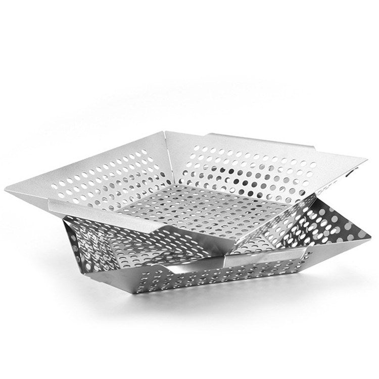 Stainless Steel Square Grill Leak Tray With Hole Grill Tray Outdoor Grill Tool BBQ Vegetables 12 inch Grill Tray - Cookwares & Tablewares by PMC TechLife | Online Shopping South Africa | PMC TechLife