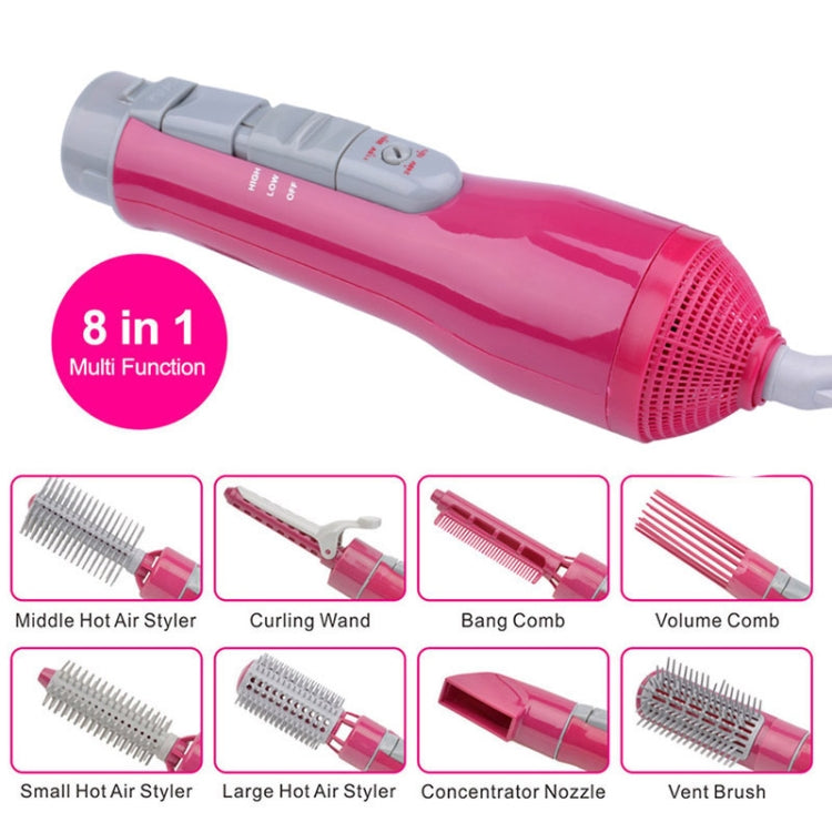 8 in 1 Professional Hair Dryer Hair Curler for Hotel Travel With Comb Powerful Hairdryer(Rose red) - free shipping - PMC TechLife - Order now!