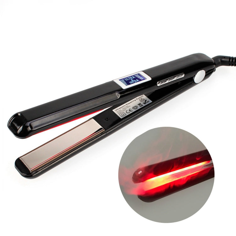 RUCHA Ultrasonic Infrared Hair Care Iron Straightener with Adjustable Upgraded LCD Display, Plug standard:EU(Black) - free shipping - PMC TechLife - Order now!