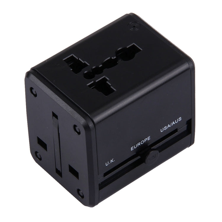 World-Wide Universal Travel Concealable Plugs Adapter with & Built-in Dual USB Ports Charger for US, UK, AU, EU(Black) - free shipping - PMC TechLife - Order now!