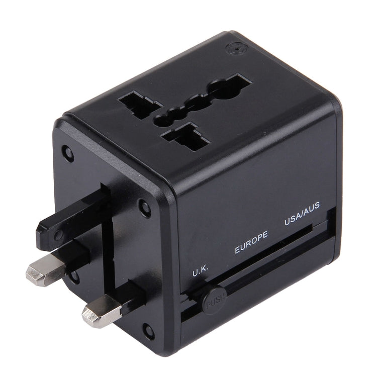 World-Wide Universal Travel Concealable Plugs Adapter with & Built-in Dual USB Ports Charger for US, UK, AU, EU(Black) - free shipping - PMC TechLife - Order now!