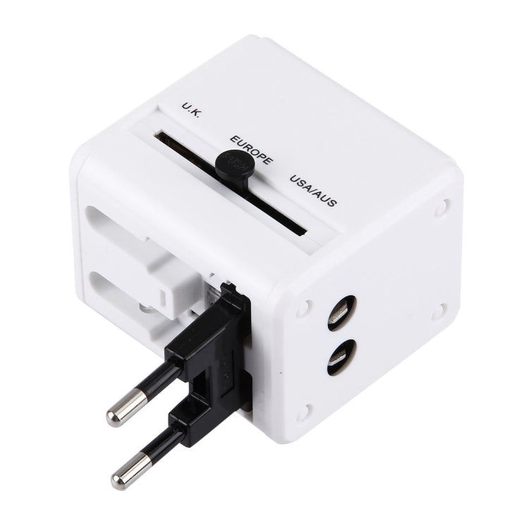 World-Wide Universal Travel Concealable Plugs Adapter with & Built-in Dual USB Ports Charger for US, UK, AU, EU(White) - Plug Adaptor by PMC TechLife | Online Shopping South Africa | PMC TechLife | Buy Now Pay Later Mobicred