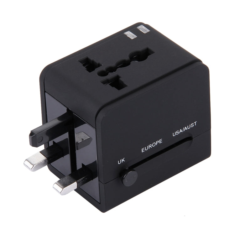 5V 2.1A Dual USB Power Socket Charger Adapter, UK / EU / US / AU Plug(Black) - Plug Adaptor by PMC TechLife | Online Shopping South Africa | PMC TechLife | Buy Now Pay Later Mobicred