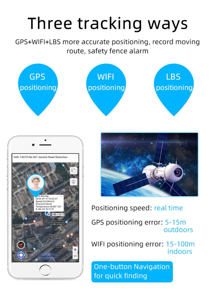 REACHFAR RF-V46-A GPS Smart Tracker WatchBand, Support SOS / Camera / Health Management / 4G LTE / Blood Pressure / Heart Rate, For Asia / Europe / Africa / Australia(Black) - Personal Tracker by PMC TechLife | Online Shopping South Africa | PMC TechLife