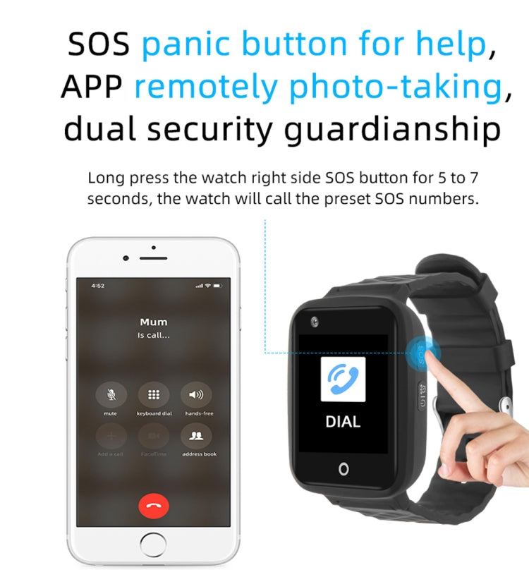 REACHFAR RF-V46-A GPS Smart Tracker WatchBand, Support SOS / Camera / Health Management / 4G LTE / Blood Pressure / Heart Rate, For Asia / Europe / Africa / Australia(Black) - Personal Tracker by PMC TechLife | Online Shopping South Africa | PMC TechLife