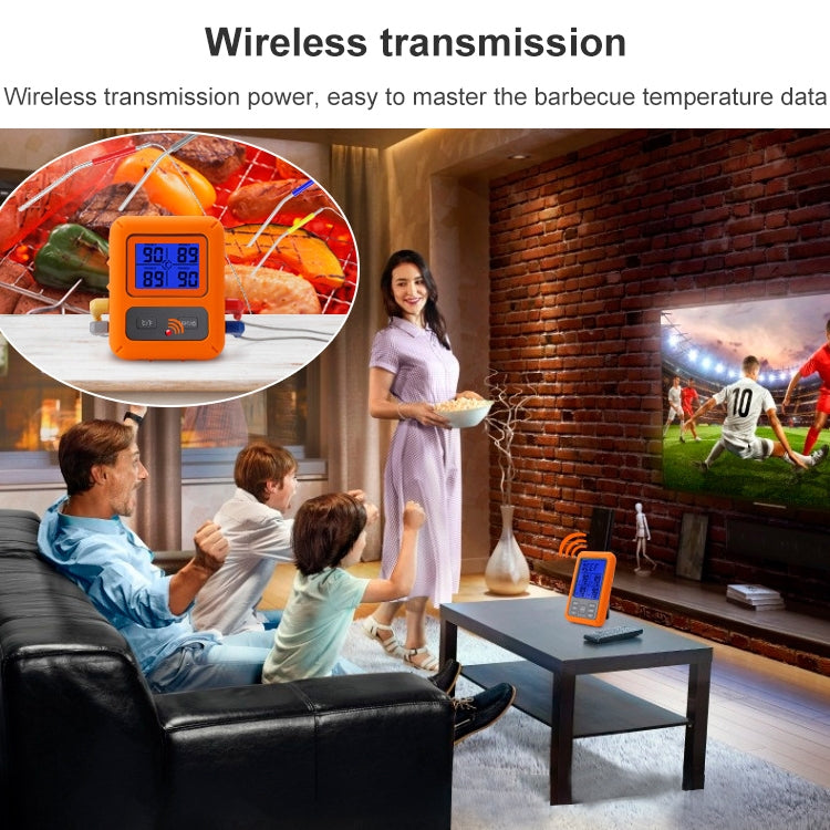 TS-TP40-A Kitchen Food Wireless Four Probe Thermometer, Probe is Waterproof - Cooking Thermometers by PMC TechLife | Online Shopping South Africa | PMC TechLife