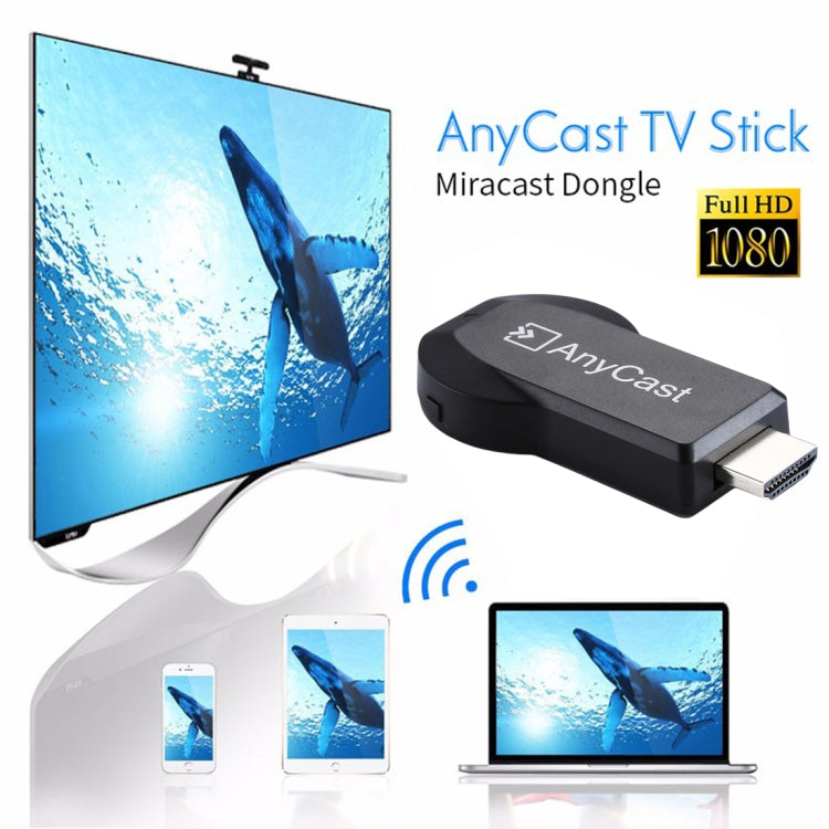 M2 Plus Wireless WiFi Display Dongle Receiver Airplay Miracast DLNA 1080P HDMI TV Stick for iPhone, Samsung, and other Android Smartphones(Black) - Wireless Display Dongle by PMC TechLife | Online Shopping South Africa | PMC TechLife