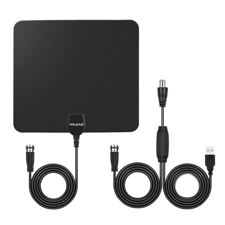 Ultra-thin Indoor HD Digital TV Antenna with 50 Miles Long Range Amplifier(Black) - DVB-T & Simulation Antenna by PMC TechLife | Online Shopping South Africa | PMC TechLife