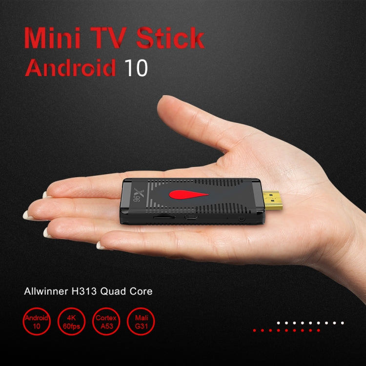 X96 S400 Android 10.0 Mini TV Stick, Allwinner H313 Quad Core ARM Cortex A53, 2GB + 16GB, Support WiFi, HDMI, TF Card, USB - Android TV Sticks by PMC TechLife | Online Shopping South Africa | PMC TechLife
