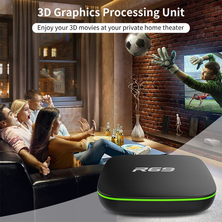 R69 1080P HD Smart TV BOX Android 4.4 Media Player with Remote Control, Quad Core Allwinner H3, RAM: 1GB, ROM: 8GB, 2.4G WiFi, LAN, AU Plug - Allwinner H3 by PMC TechLife | Online Shopping South Africa | PMC TechLife | Buy Now Pay Later Mobicred