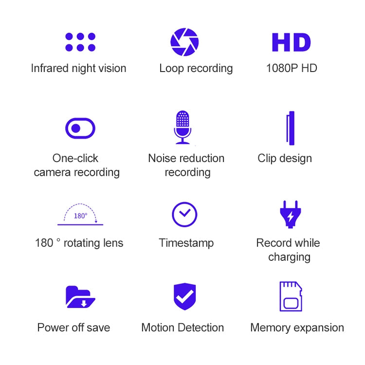 B18 Back Clip Design 1080P HD Camera Recording Pen, Support Motion Detection / Infrared Night Vision /180 Degrees Rotation Camera / TF Card (Silver Grey) - Recording Pen by PMC TechLife | Online Shopping South Africa | PMC TechLife