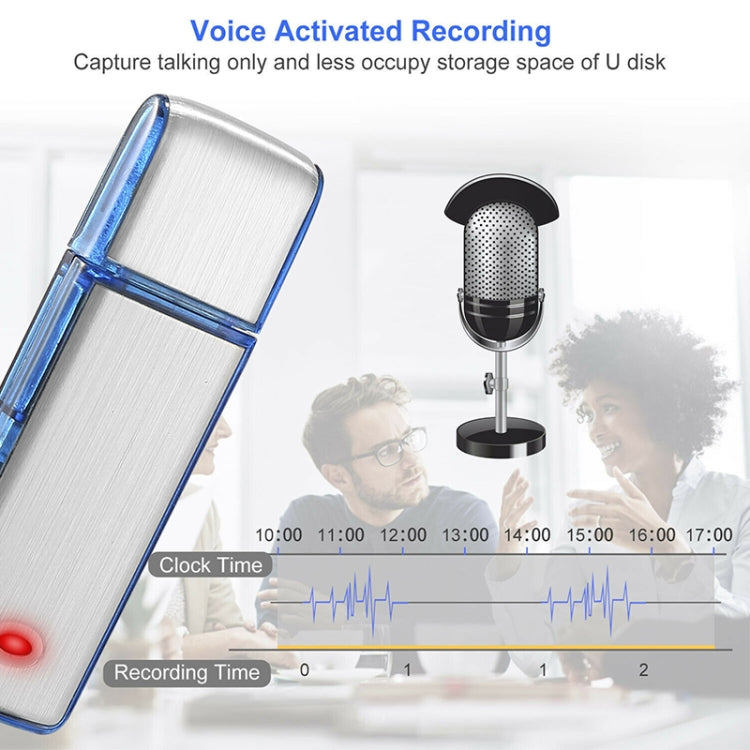 SK858 8GB Rechargeable Portable U-Disk Meeting Voice Recorder (Blue) - U-Disk Recorder by PMC TechLife | Online Shopping South Africa | PMC TechLife | Buy Now Pay Later Mobicred